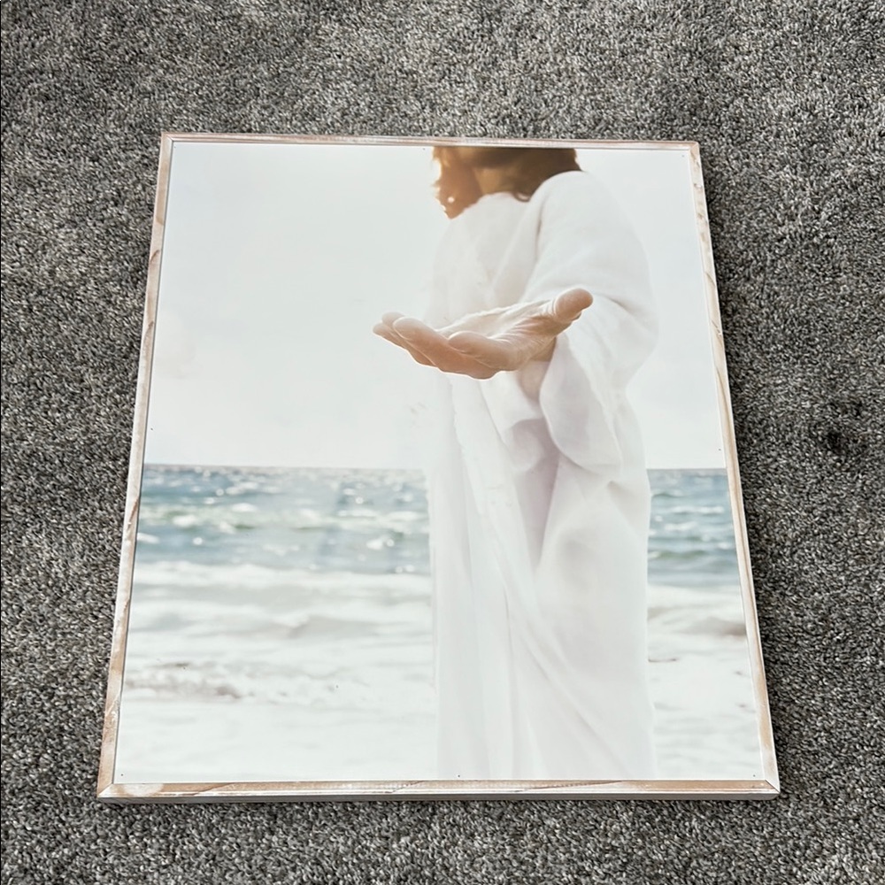 White Coastal Figure Wall Art Print